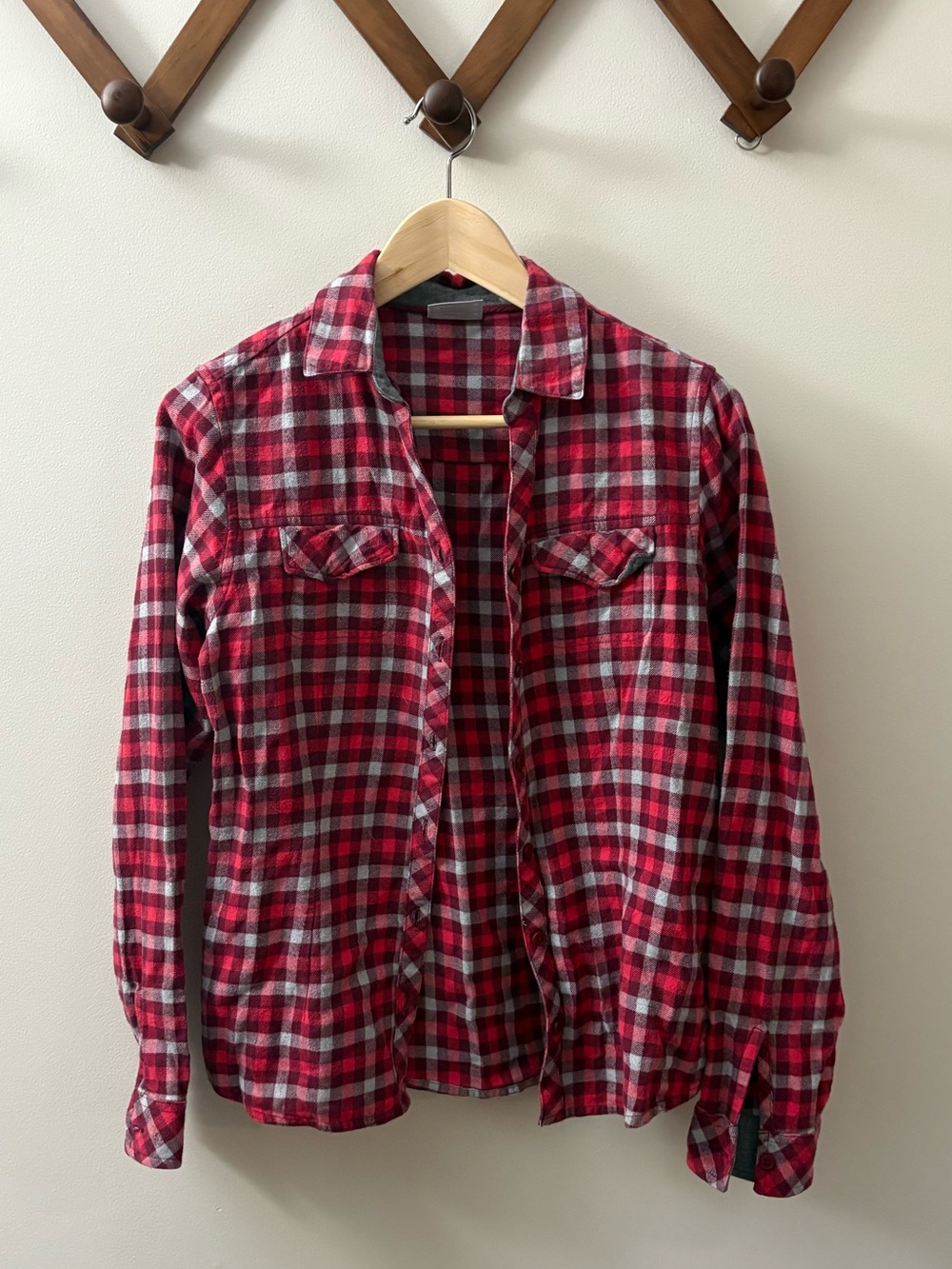 Columbia red flannel button down shirt
